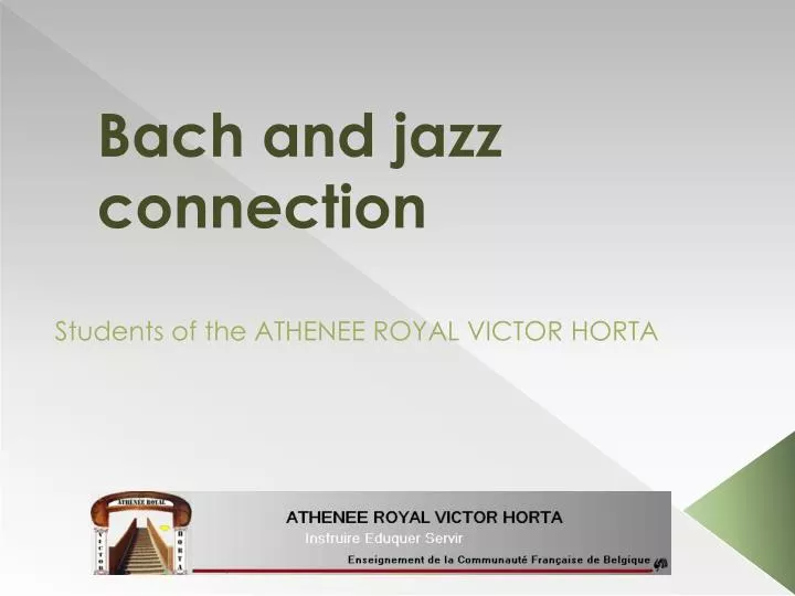 bach and jazz connection