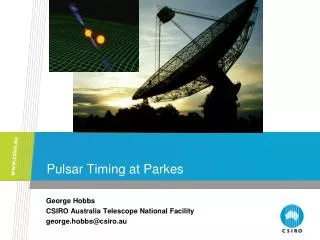 Pulsar Timing at Parkes
