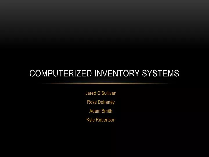 computerized inventory systems