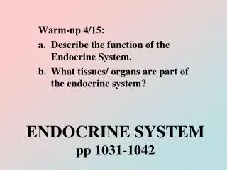 ENDOCRINE SYSTEM pp 1031-1042