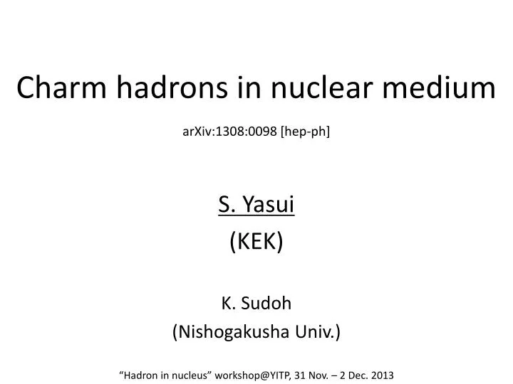 charm hadrons in nuclear medium