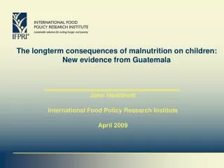 The longterm consequences of malnutrition on children: New evidence from Guatemala