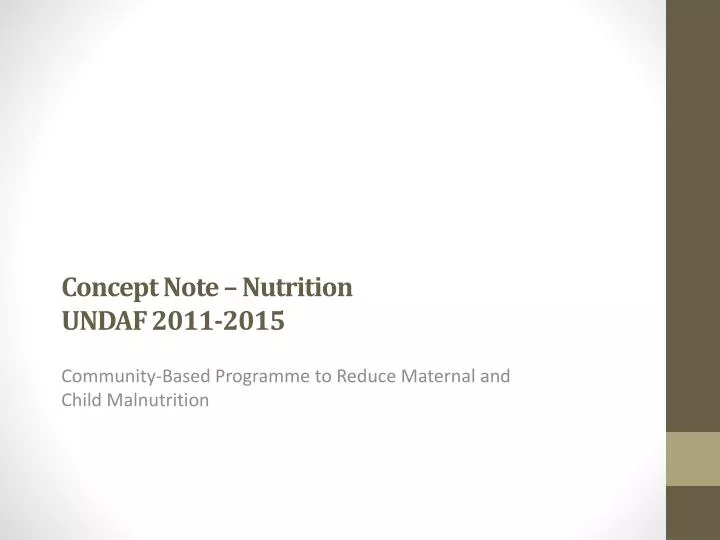 concept note nutrition undaf 2011 2015
