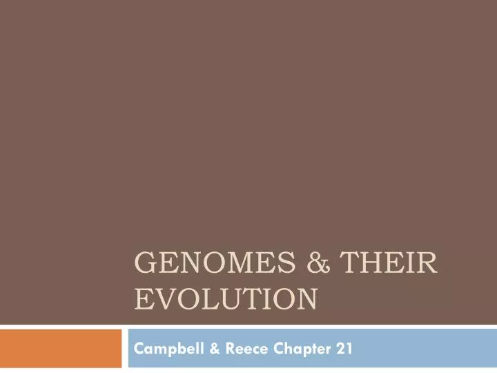 genomes their evolution