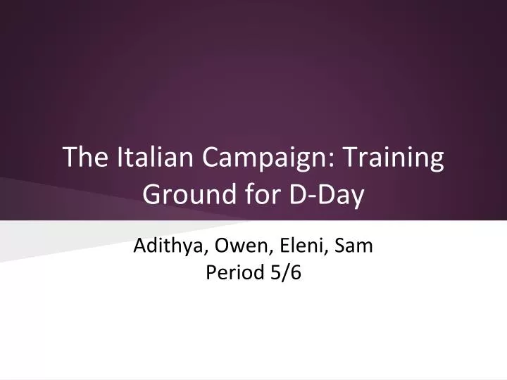 the italian campaign training ground for d day