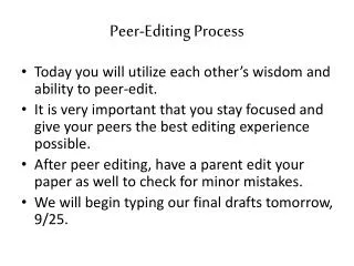 Peer-Editing Process