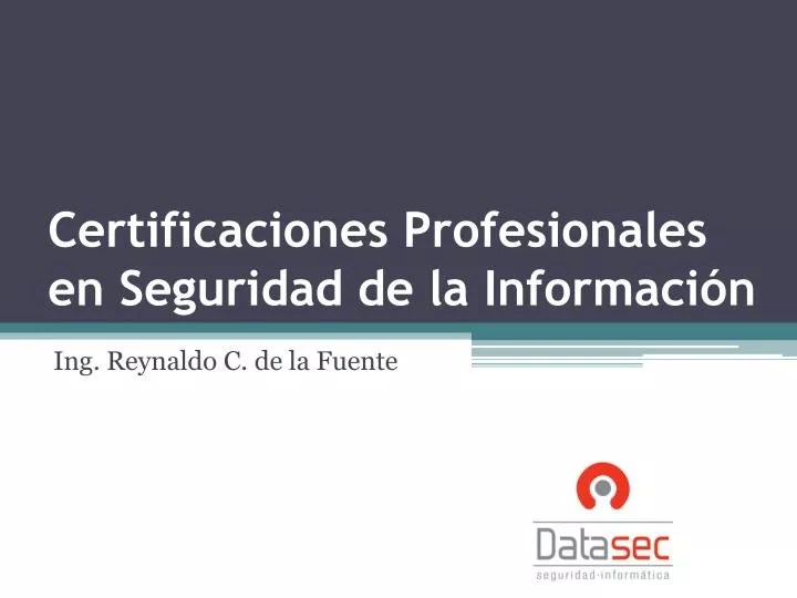 certificaciones profesionales en seguridad de la informaci n