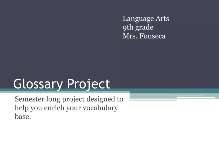 glossary project