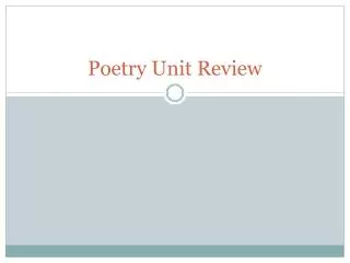 Poetry Unit Review