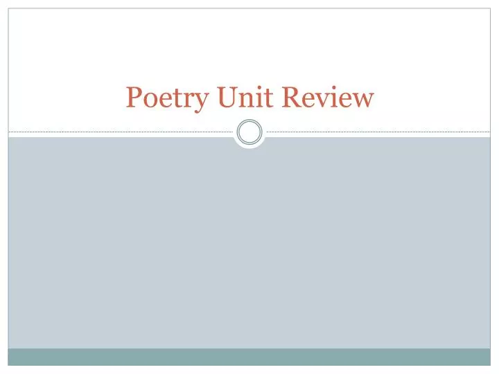 poetry unit review