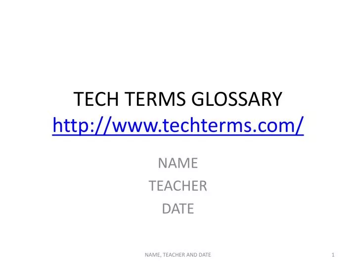 tech terms glossary http www techterms com