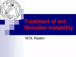 Treatment of ant. Shoulder instability