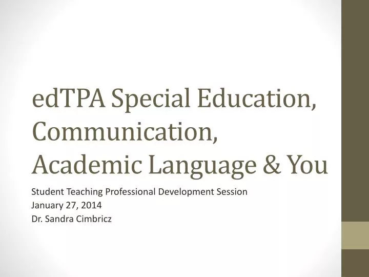 edtpa special education communication academic language you