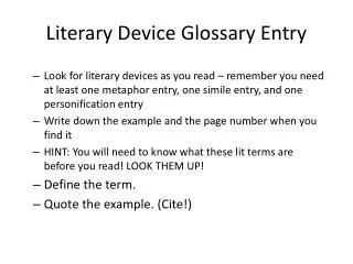 Literary Device Glossary Entry