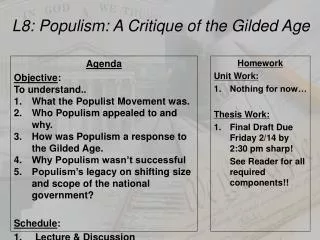 L8: Populism: A Critique of the Gilded Age