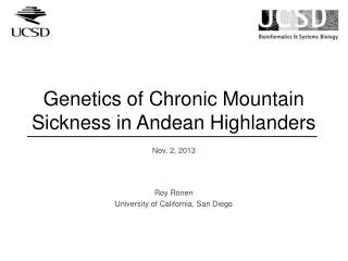 Genetics of Chronic Mountain Sickness in Andean Highlanders
