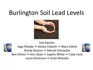 Burlington Soil Lead Levels