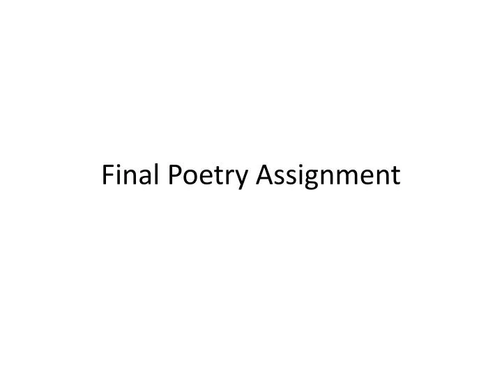 final p oetry assignment