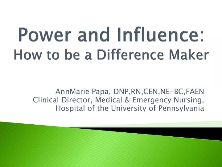 power and influence how to be a difference maker