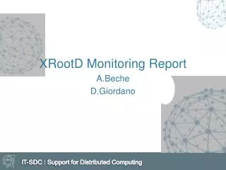 XRootD Monitoring Report A.Beche D.Giordano