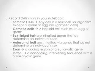 Record Definitions in your notebook: