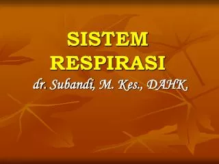 sistem respirasi