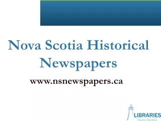 Nova Scotia Historical Newspapers