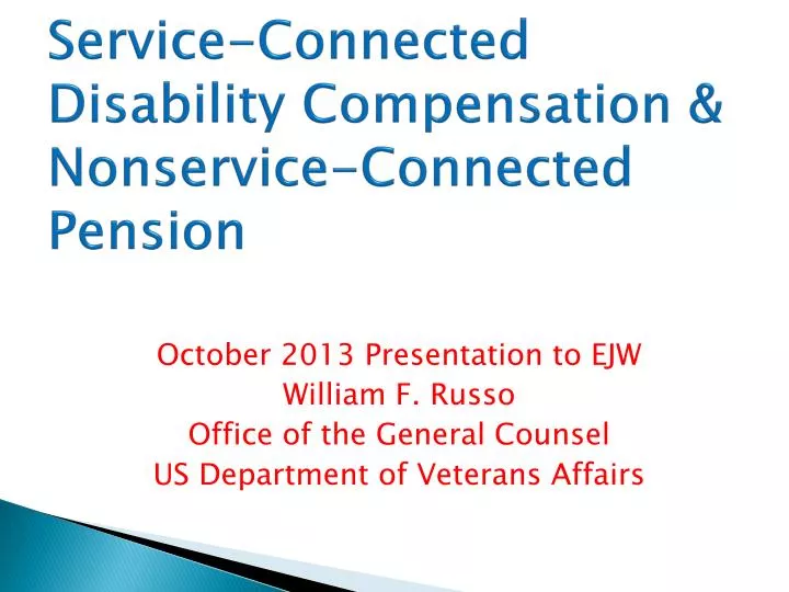 service connected disability compensation nonservice connected pension