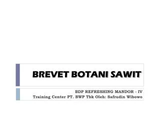 brevet botani sawit