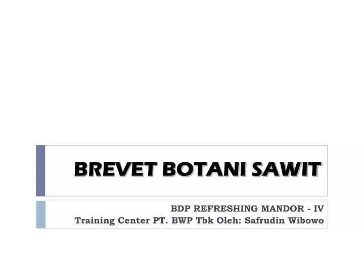 brevet botani sawit