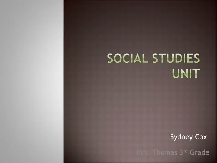 social studies unit