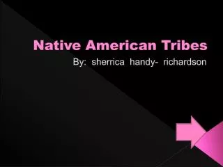 Native A merican Tribes