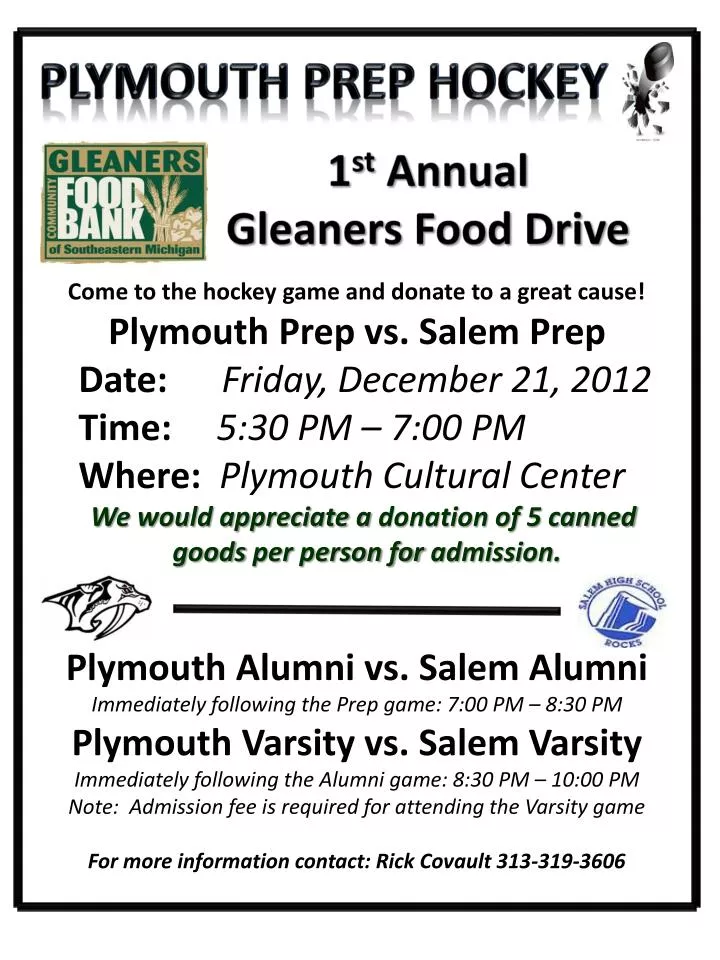 1 st annual gleaners food drive