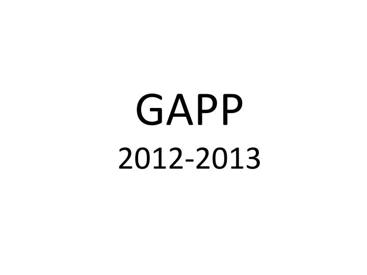 gapp 2012 2013