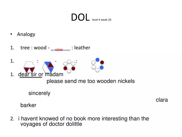 dol level 4 week 20