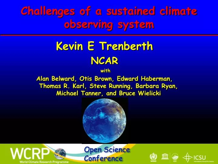 challenges of a sustained climate observing system