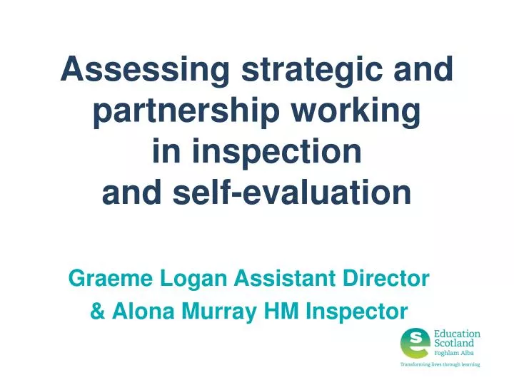 assessing strategic and partnership working in inspection and self evaluation