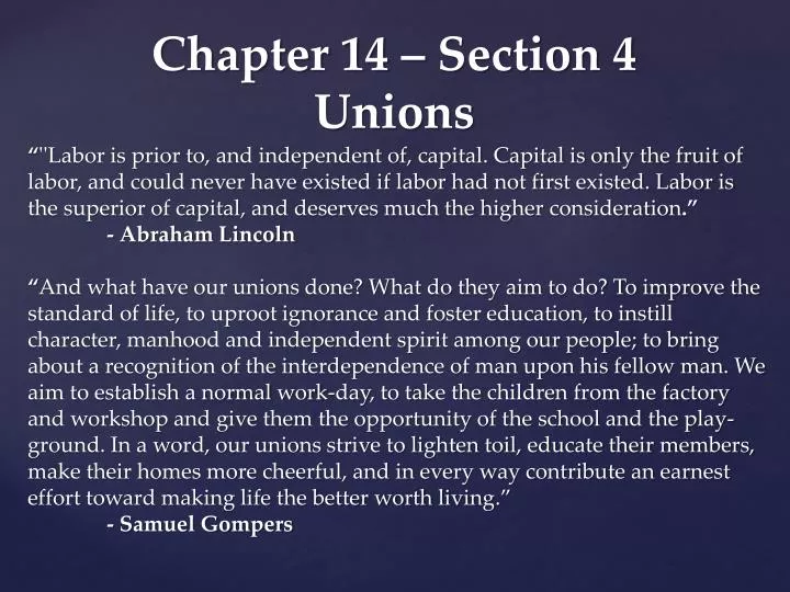chapter 14 section 4 unions