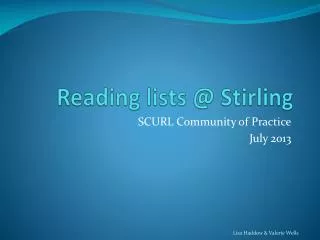 Reading lists @ Stirling