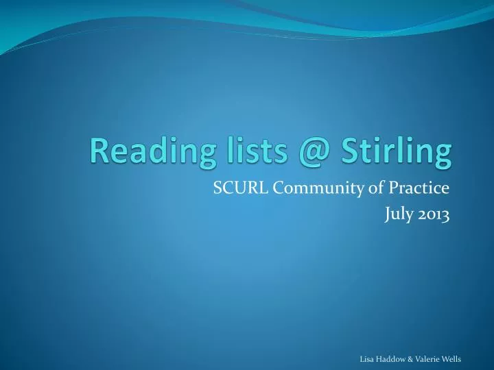 reading lists @ stirling