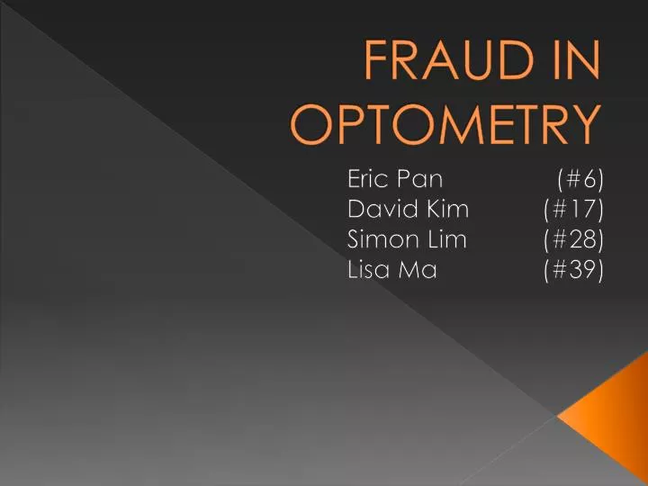 fraud in optometry