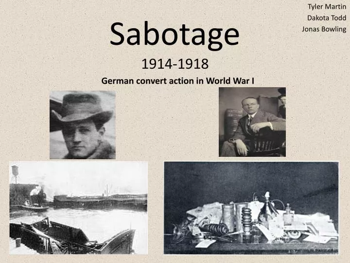 sabotage 1914 1918