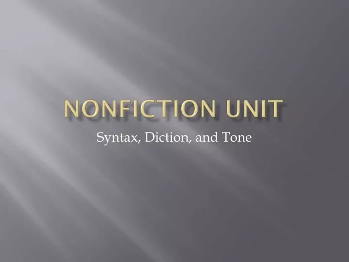 nonfiction unit