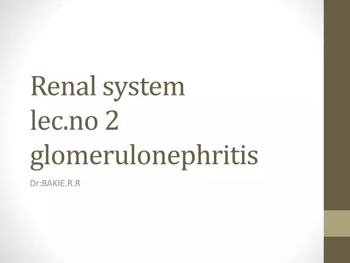 renal system lec no 2 glomerulonephritis