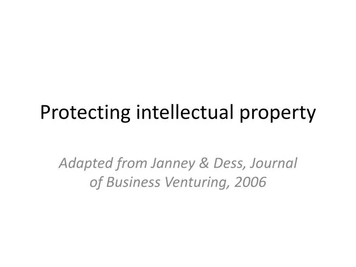 protecting intellectual property