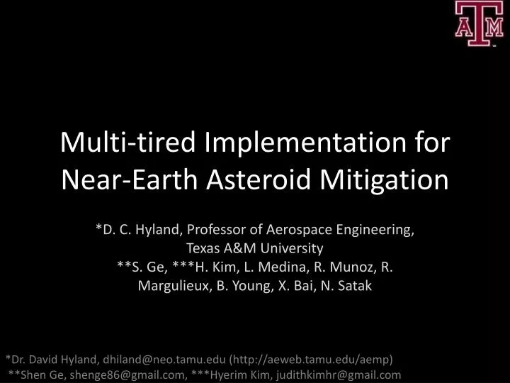 multi tired implementation for near earth asteroid mitigation
