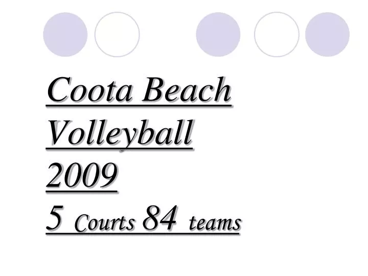 coota beach volleyball 2009 5 courts 84 teams