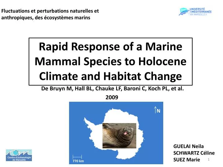 rapid r esponse of a marine mammal species to holocene climate and habitat change