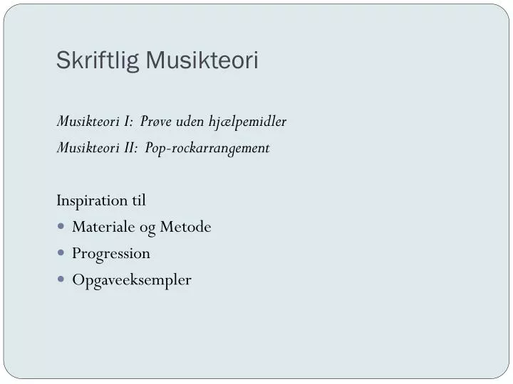 skriftlig musikteori