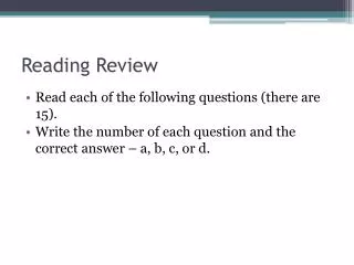 Reading Review